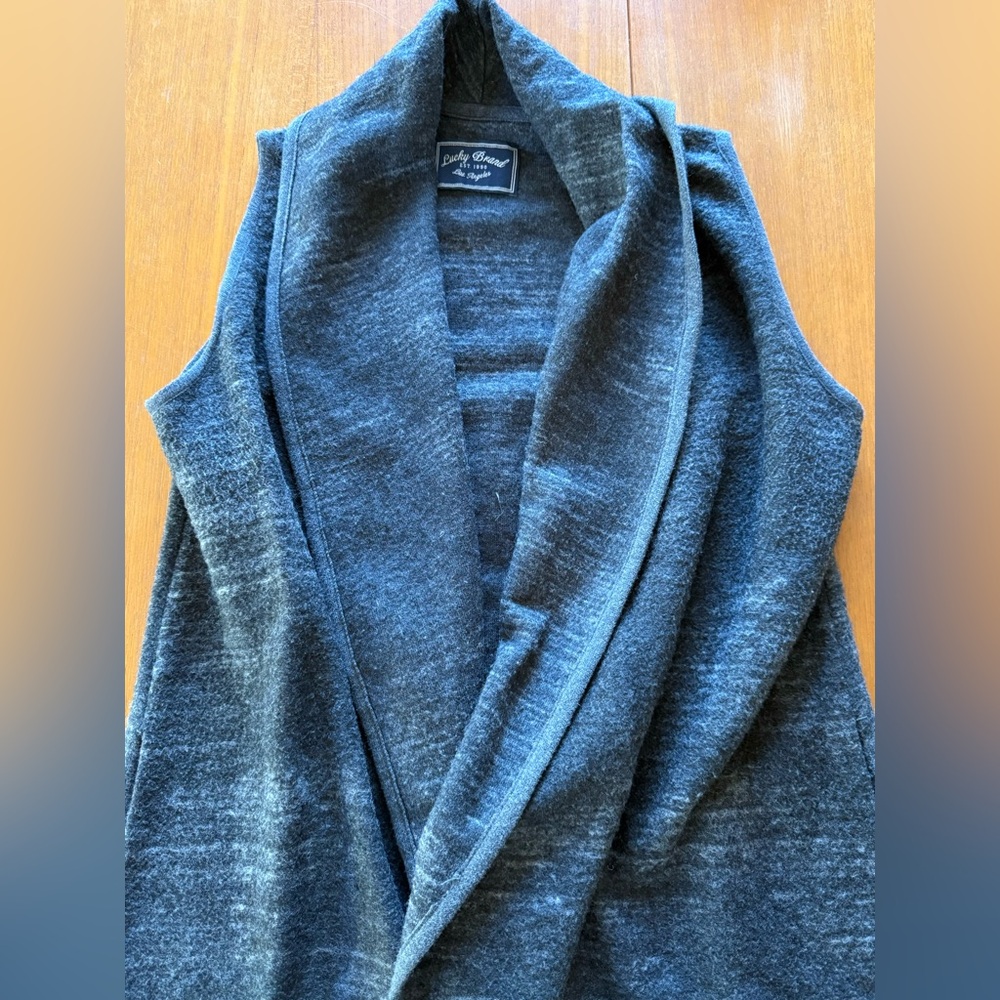 Lucky Brand Sleeveless Heathered Green Cardigan
